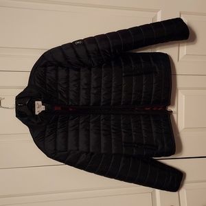 Mens Penguin Puffer Black and Red Large